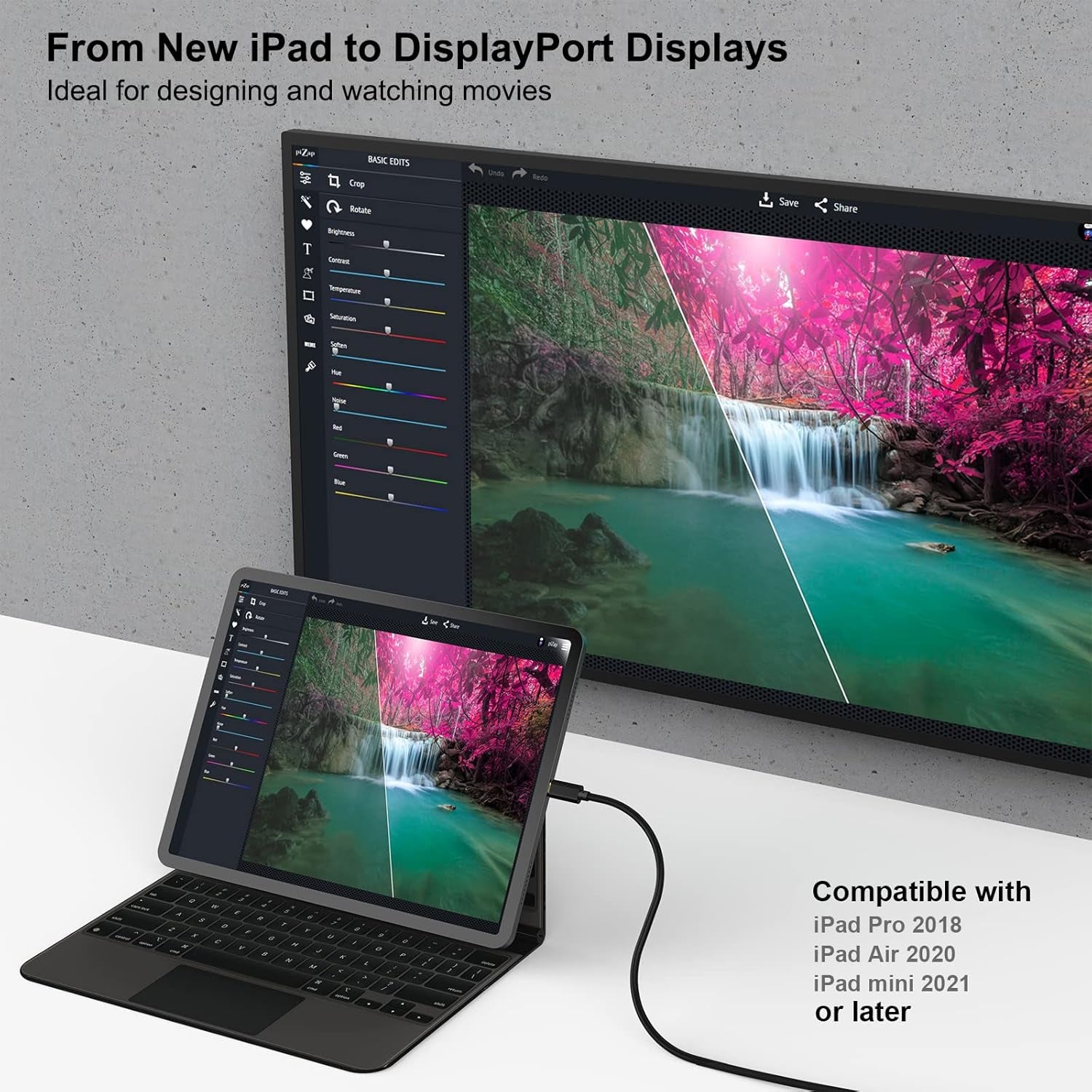 USB C to Displayport 6 Feet Cable(8K@60Hz 4K@144Hz), USB Type-C to DP Adapter [Thunderbolt 3/4 Compatible] with Iphone 15 Pro/Max, Macbook Pro/Air 2023, Ipad Pro, Imac, S23, XPS 17 and More