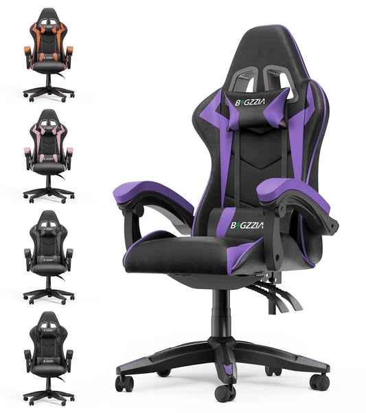 High-Back Gaming Chair Computer Racing Chair with Lumbar Support for Back Pain Women, Men (Purple)